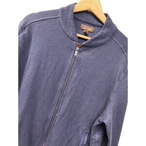 Tasso Elba Navy Blue Full Zip Cardigan Sweater